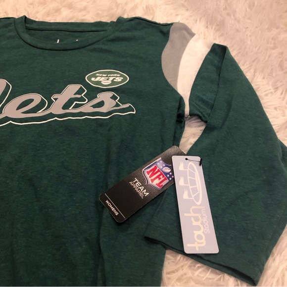 New York Jets 3/4 raglan T-Shirt Side Tie Touch Alyssa Milano women’s Size M NWT - Picture 4 of 8